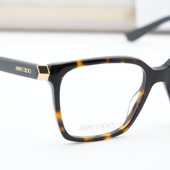 Jimmy Choo JC227 0086 00 Square 52mm Eyeglasses - Havana - Picture 2 of 10